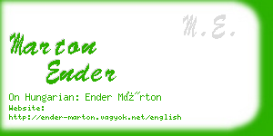marton ender business card